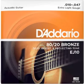   D'addario EJ10 - 80/20 bronze akusztikus gitárhúr készlet