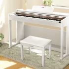 Donner DKB-10 WH zongoraszék tárolóval, fehér
