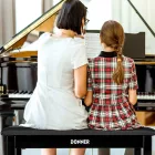 Donner DUET zongoraszék tárolóval, fekete
