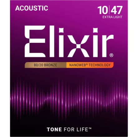 Elixir NANOWEB 11002 akusztikus, bronz gitárhúr készlet