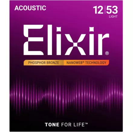 Elixir NANOWEB 16052 akusztikus, Foszfor-bronz gitárhúr készlet