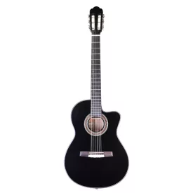   Geryon GSC339CEQ Latin elektro-klasszikus gitár, fényes fekete