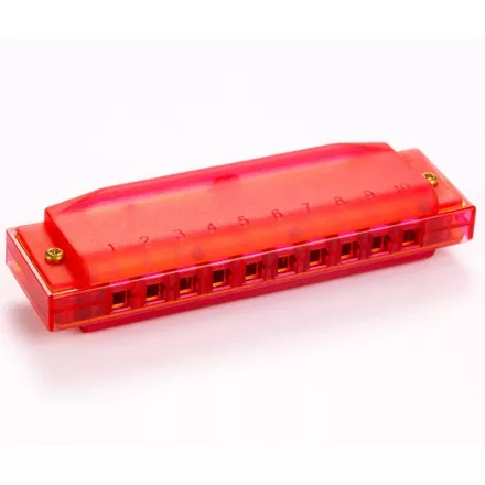 Hohner Happy Color szájharmonika, áttetsző piros