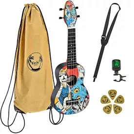 KEIKI K2-SR 'Samurai' szoprán ukulele szett