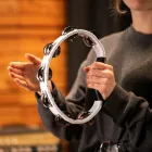 Meinl HTMT1WH Tamburin, fehér kétsoros félkör csörgőkarika