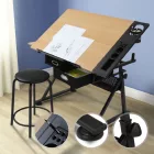 MIADOMODO Íróasztal polcokkal és székkel világosfa/fekete