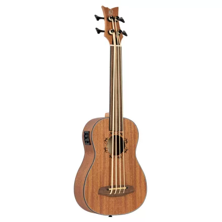 Ortega LIZZY-BSFL-GB Short scale bund nélküli basszus ukulele, tokkal