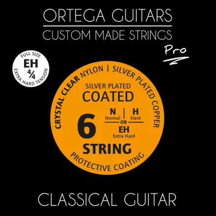 Ortega NYP44EH klasszikus gitárhúr készlet, 4/4-es méret