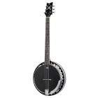 Ortega OBJE356-SBK-L Banjo 6 húros, balkezes, fekete, tokkal