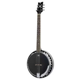   Ortega OBJE356-SBK-L Banjo 6 húros, balkezes, fekete, tokkal
