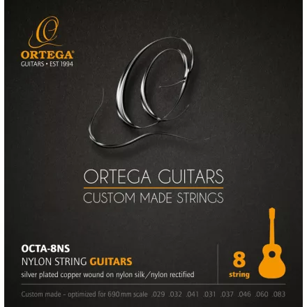 Ortega OCTA-8NS Klasszikus gitár húrkészlet, 8 húros