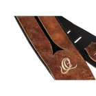 Ortega OSBS-1 Eredeti bőr basszusgitár pánt, gesztenye