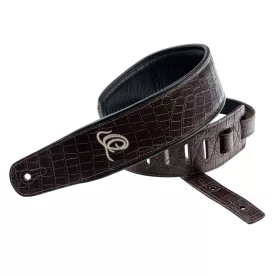Ortega OSCU-3 Eredeti bőr gitárpánt, sötétbarna