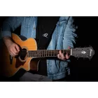 Ortega OSCU-4 Eredeti bőr gitárpánt, fekete fonat