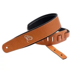 Ortega OSCU-6 Eredeti bőr gitárpánt, narancssárga fonat