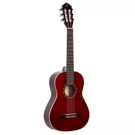 Ortega R121-1/2WR Klasszikus gitár, 1/2-es méret, vörös, tokkal