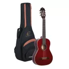 Ortega R121-1/2WR Klasszikus gitár, 1/2-es méret, vörös, tokkal