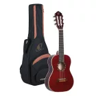Ortega R121-1/4WR Klasszikus gitár, 1/4-es méret, vörös, tokkal