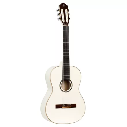 Ortega R121-7/8WH Family sorozat klasszikus gitár, 7/8-as, 6 húros, fehér, tokkal