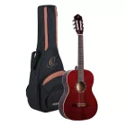 Ortega R121-7/8WR Klasszikus gitár, 7/8-as méret, vörös, tokkal