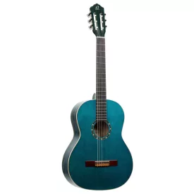   Ortega R121SNOC Klasszikus vékony nyakú gitár, 4/4-es méret, kék, tokkal