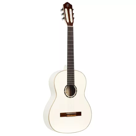 Ortega R121SNWH Klasszikus vékony nyakú gitár, 4/4-es méret, fehér, tokkal