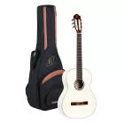 Ortega R121SNWH Klasszikus vékony nyakú gitár, 4/4-es méret, fehér, tokkal