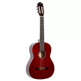   Ortega R121WR Klasszikus gitár, 4/4-es méret, vörös, tokkal