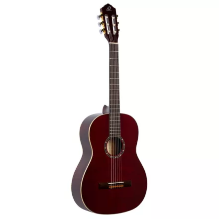 Ortega R131SN-WR Klasszikus gitár, 4/4-es méret, vékony nyakú, vörös, tokkal