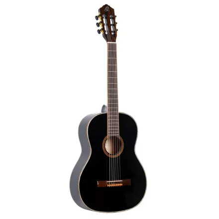 Ortega R221SNBK Klasszikus gitár, 4/4-es méret, vékony nyakú, fekete, tokkal