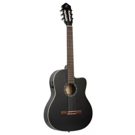   Ortega RCE125SN-SBK elektro-klasszikus gitár, fekete, tokkal