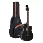 Ortega RCE125SN-SBK elektro-klasszikus gitár, fekete, tokkal