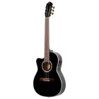 Ortega RCE138-T4BK-L  elektro-klasszikus gitár, vékony test, fekete, balkezes, tokkal