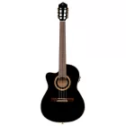 Ortega RCE138-T4BK-L  elektro-klasszikus gitár, vékony test, fekete, balkezes, tokkal