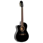 Ortega RCE138-T4BK-L  elektro-klasszikus gitár, vékony test, fekete, balkezes, tokkal