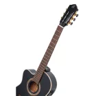 Ortega RCE138-T4BK-L  elektro-klasszikus gitár, vékony test, fekete, balkezes, tokkal