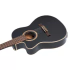 Ortega RCE138-T4BK-L  elektro-klasszikus gitár, vékony test, fekete, balkezes, tokkal