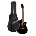 Ortega RCE138-T4BK elektro-klasszikus gitár, vékony test, fekete, tokkal