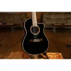 Ortega RCE138-T4BK elektro-klasszikus gitár, vékony test, fekete, tokkal