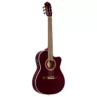 Ortega RCE138-T4STR  elektro-klasszikus gitár, vékony test, piros, tokkal