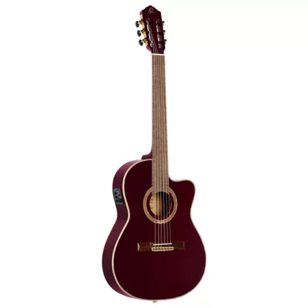 Ortega RCE138-T4STR  elektro-klasszikus gitár, vékony test, piros, tokkal