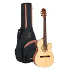 Ortega RCE138-T4 elektro-klasszikus gitár, 4/4-es méret, vékony test, tokkal