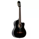 Ortega RCE141BK elektro-klasszikus gitár, fekete, tokkal