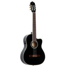 Ortega RCE141BK elektro-klasszikus gitár, fekete, tokkal