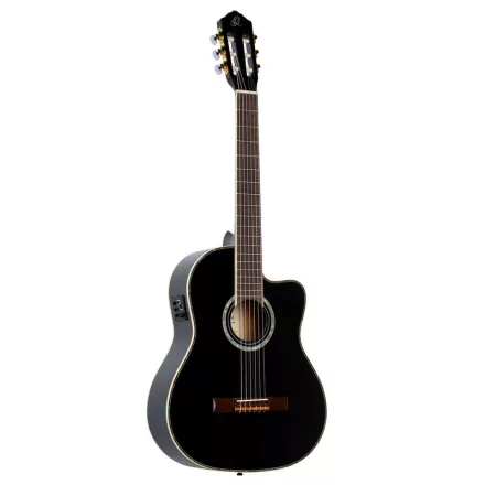 Ortega RCE141BK elektro-klasszikus gitár, fekete, tokkal