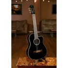 Ortega RCE141BK elektro-klasszikus gitár, fekete, tokkal