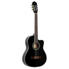 Ortega RCE145BK elektro-klasszikus gitár, fekete, tokkal