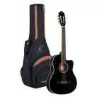 Ortega RCE145BK elektro-klasszikus gitár, fekete, tokkal