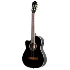 Ortega RCE145LBK elektro-klasszikus gitár, balkezes, fekete, tokkal