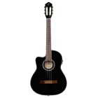 Ortega RCE145LBK elektro-klasszikus gitár, balkezes, fekete, tokkal